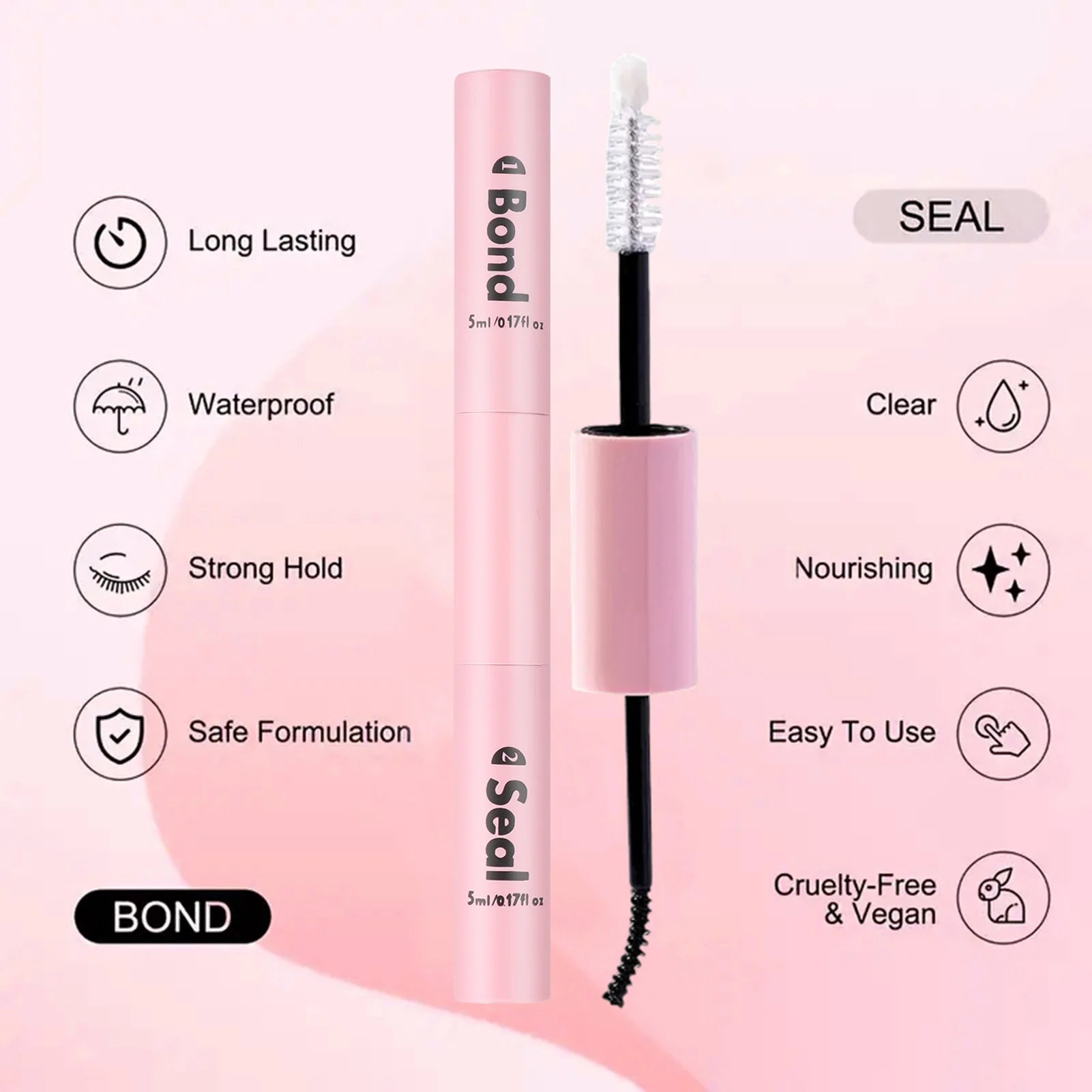 Lash Bond and Seal 5ml Individual Lashes Glue and Seal Super Strong Hold Lash Extension and Lash Glue Remover Tweezers Kit Peaceful Pleasures Health and Wellness