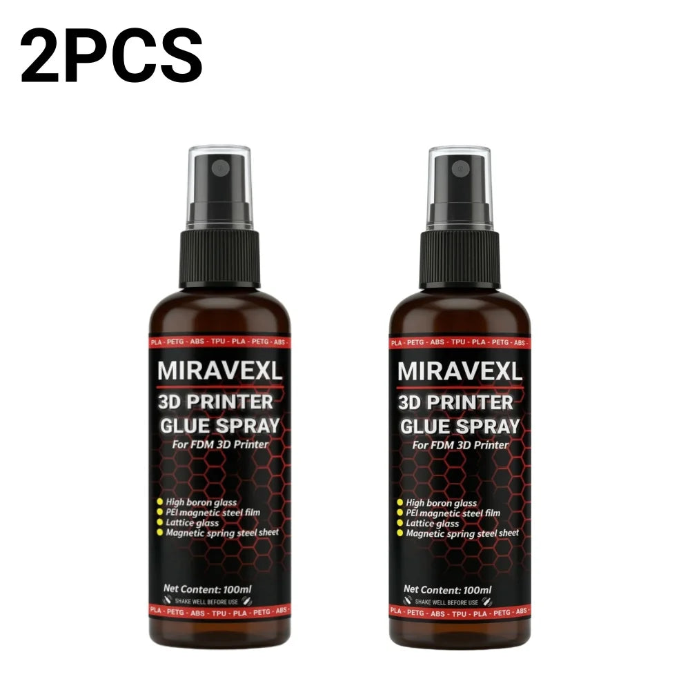 3D Printer Bed Adhesive Spray Strong Glue Anti-Warping Reduces Lift PLA ABS PETG TPU Filament Build Plate Printing Accessories Peaceful Pleasures Health and Wellness 2PCS