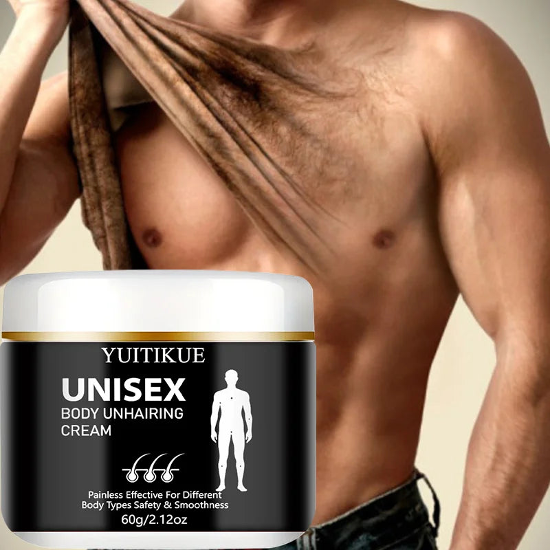 Yuitikue Unisex Body Hair Removal Cream, 60g Painless Effective Hair Remover for All Body Types, Safe & Smooth Skin Formula Peaceful Pleasures Health and Wellness