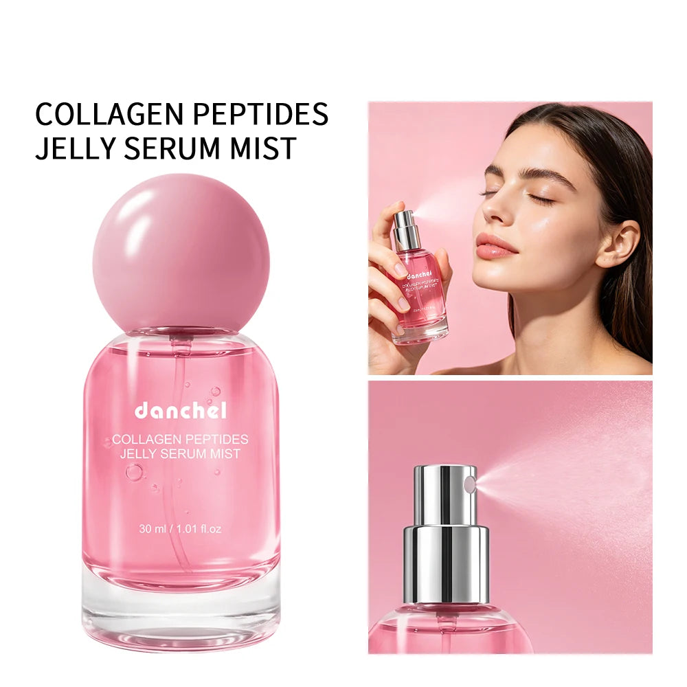 Collagen Peptides Jelly Serum Mist Korean Skin Care Hydrating Face Spray Anti Aging Plumping Firming Sprayable Hydrogel Travel Peaceful Pleasures Health and Wellness 1pc