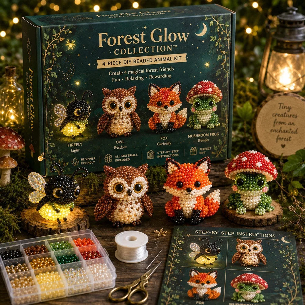 Handmade DIY Animal Bead Set,3D Beaded Animal Craft Kit,Bead Pet Keychain Making Kit,Rainy Day Indoor/Family Bonding Activities Peaceful Pleasures Health and Wellness N