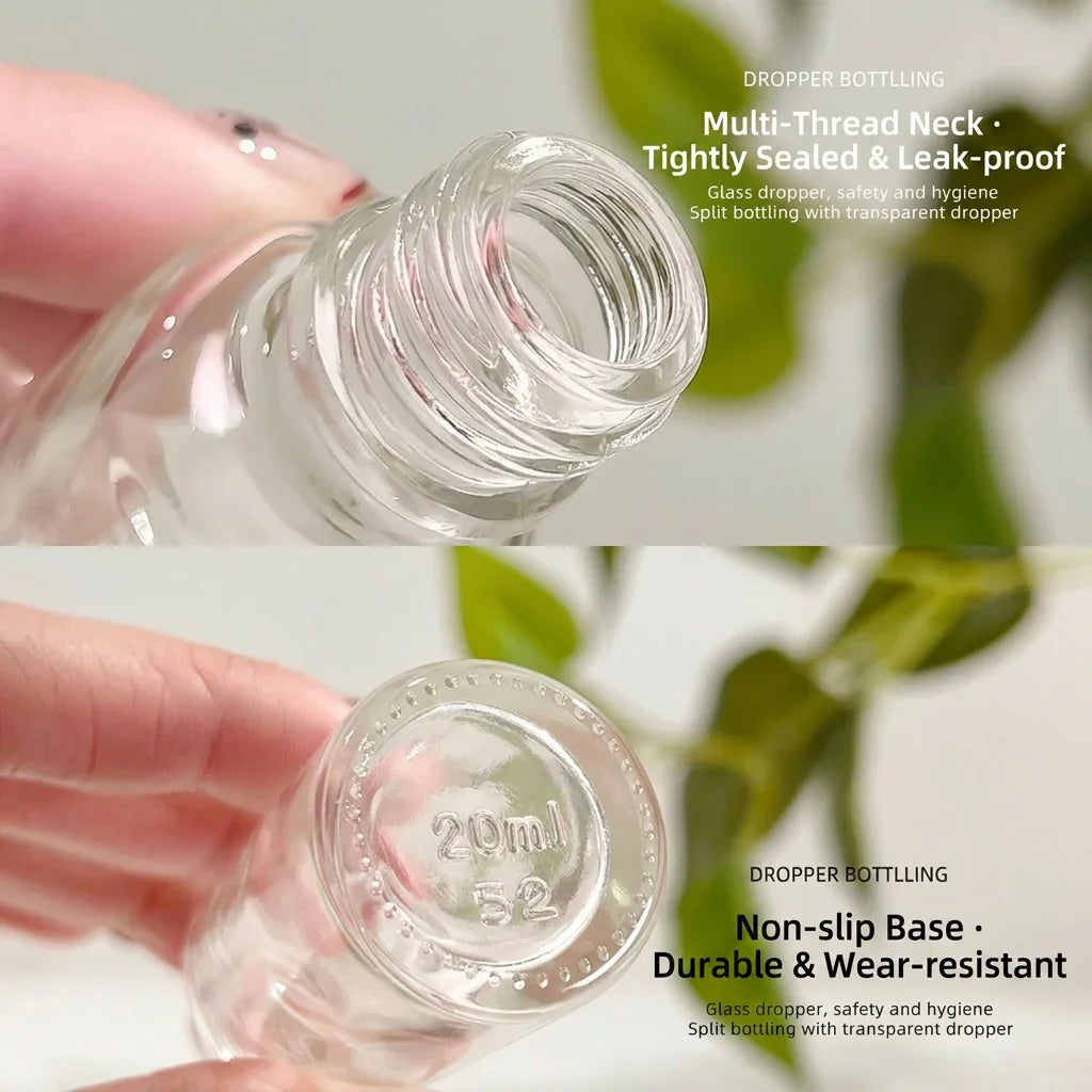 Glass Dropper Bottles – Refillable Serum & Essential Oil Vials