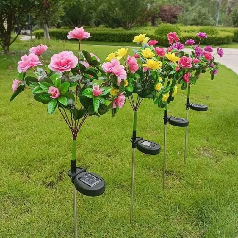 Solar LED Azalea Flower Ground Lights | Garden Outdoor Décor
