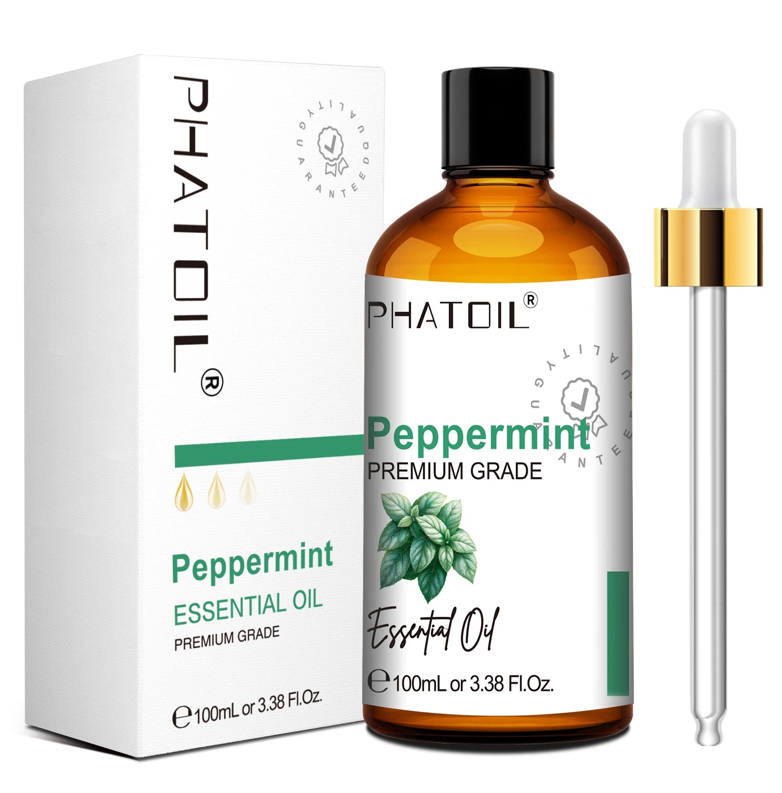 PHATOIL 100ml(3.38 fl.Oz) Eucalyptus Peppermint Tea tree Vanilla Bergamot Aromatherapy Essential Oil For Diffuser,Candle Making Peaceful Pleasures Health and Wellness