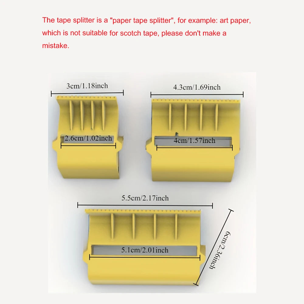 3 Sizes Tape Splitter Suitable Masking Paper Plain Cutter Speed Up