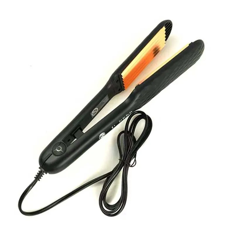 Hair Curler Fluffy Splint Flat Iron Curling Corrugated Plate Ceramic Professional Electric Hair Crimper For All Hair Lengths Peaceful Pleasures Health and Wellness black UK