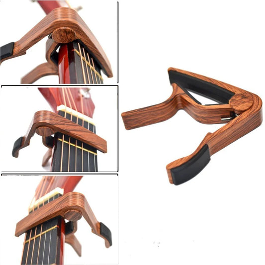 Capo Guitar Wood Grain Metal Tone Changer Acoustic Electric Pickup Peaceful Pleasures Health and Wellness