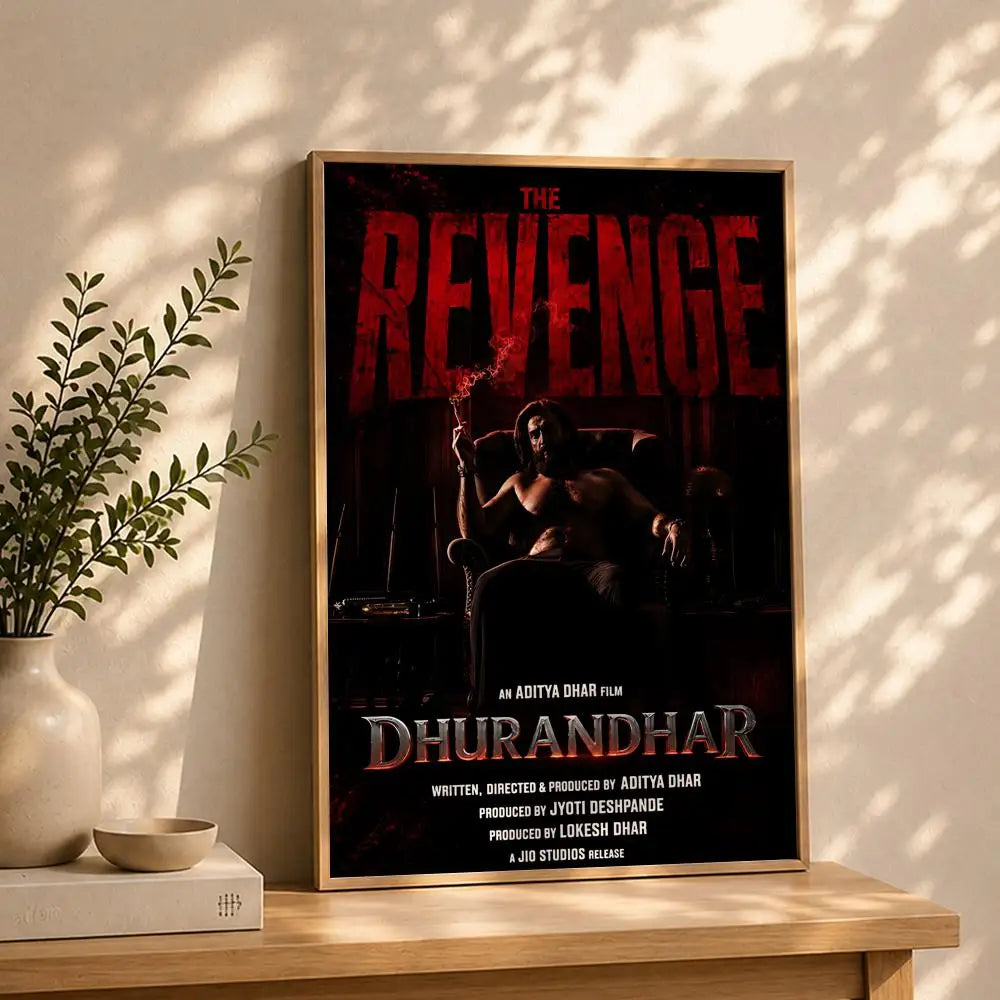 Movie-Dhurandhar 2 Poster HD Self Adhesive Waterproof Wall Art Ideal for Home Office Dorm Bedroom Great Gift Peaceful Pleasures Health and Wellness White6 21X30cmNoframe