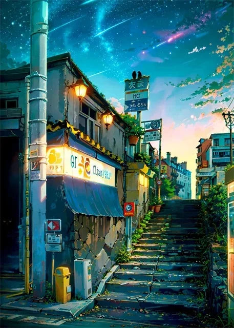 Japanese Sakura Street Canvas Wall Art | Unframed Poster Print Canvas Wall Art Peaceful Pleasures Health and Wellness ZLH5587 30x45cm No Frame