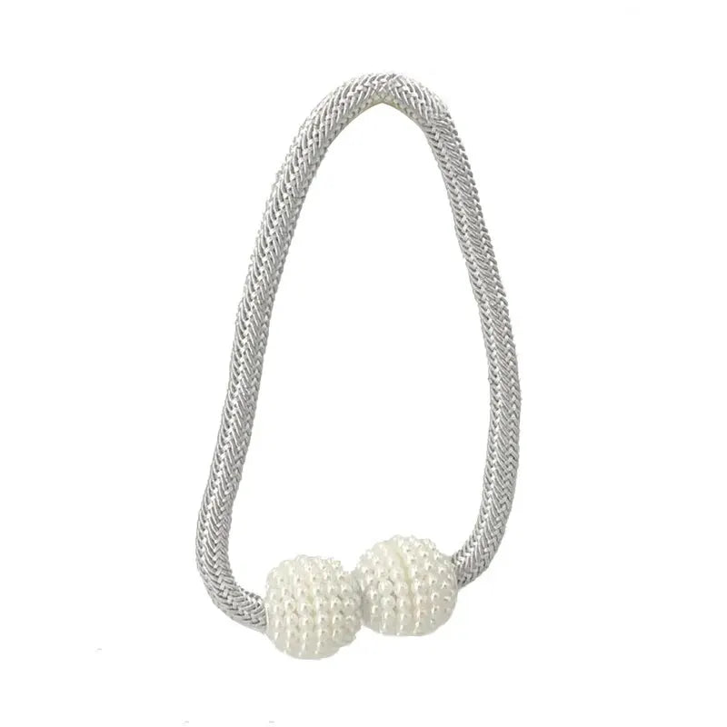 2PCS Large Pearl Curtain Tieback Buckle Modern Simple Curtain Strap Rope No Punch Window Decoration Accessories Peaceful Pleasures Health and Wellness SY03
