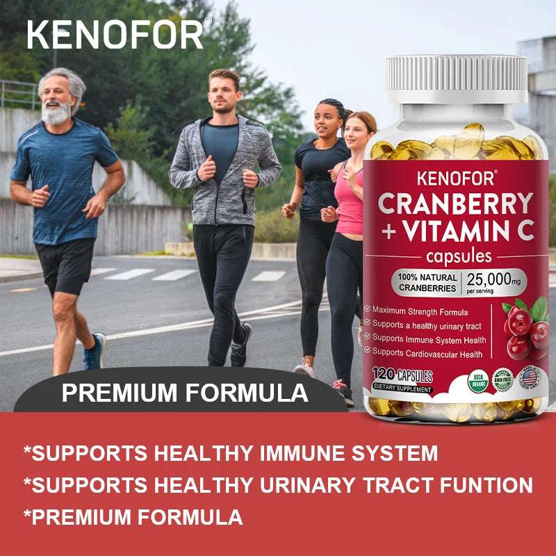 Cranberry Supplement with Vitamin C, 25,000mg, Immune & Antioxidant Support, Women Urinary Tract Health Supplement, Non-GMO Peaceful Pleasures Health and Wellness