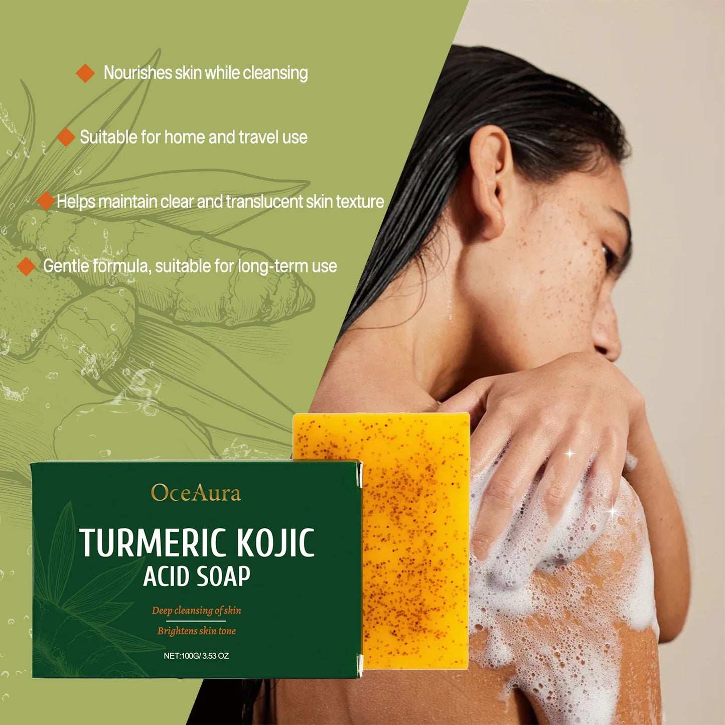 Turmeric Kojic Acid Soap – Brightening Dark Spot Remover 100g
