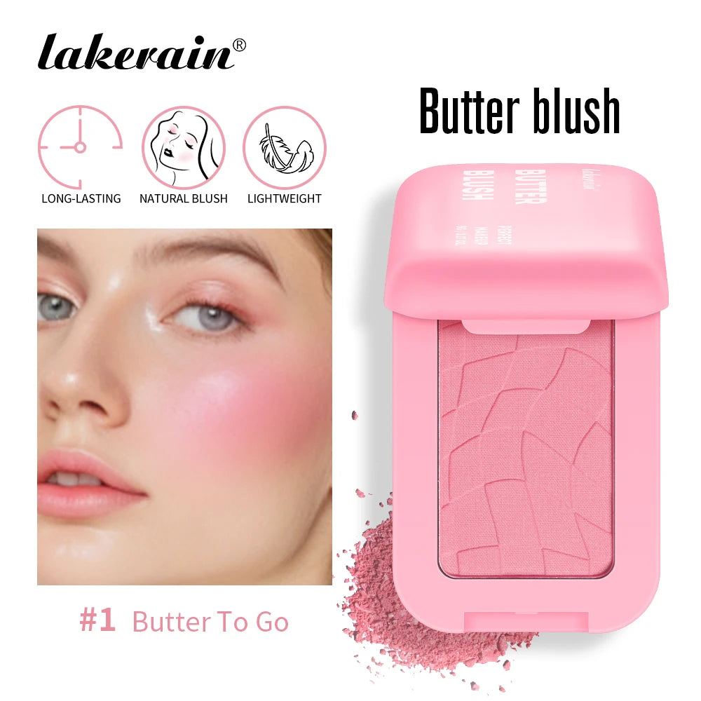 Lakerain Butter Blush High Color Rendering Brightening Makeup Long-lasting Makeup Effect Waterproof Sweat-proof Butter Blush Peaceful Pleasures Health and Wellness
