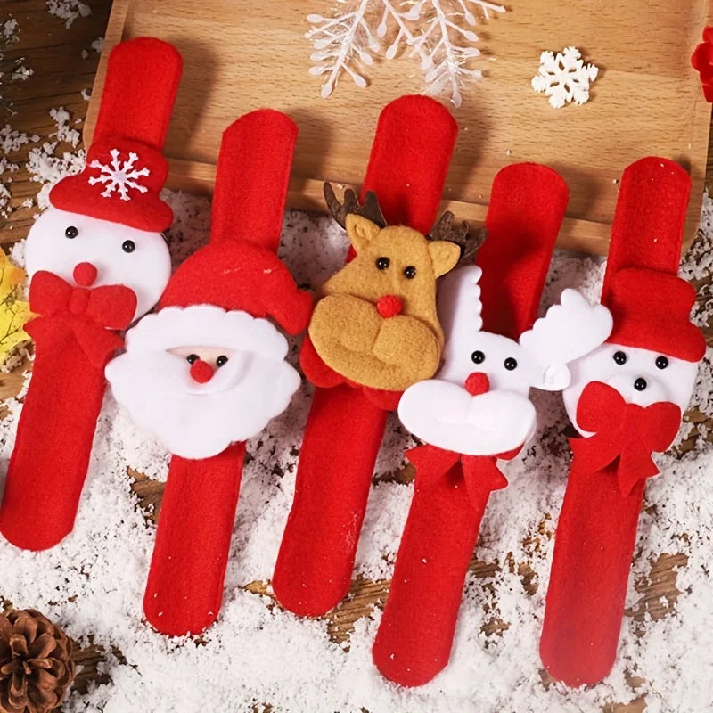 Christmas Clap Ring Bracelet Christmas Cartoon Clap Ring Luminous Children's Gift Clap Ring Plush Practical Christmas Clap Ring Peaceful Pleasures Health and Wellness