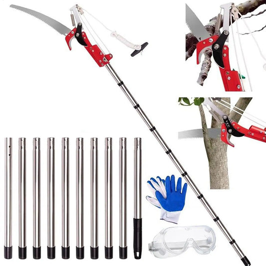 Tree Pole Saw Telescoping Lightweight Branch Trimming Tool for Backyard Orchards Flowers Vineyards Large Farmlands Gardening Peaceful Pleasures Health and Wellness