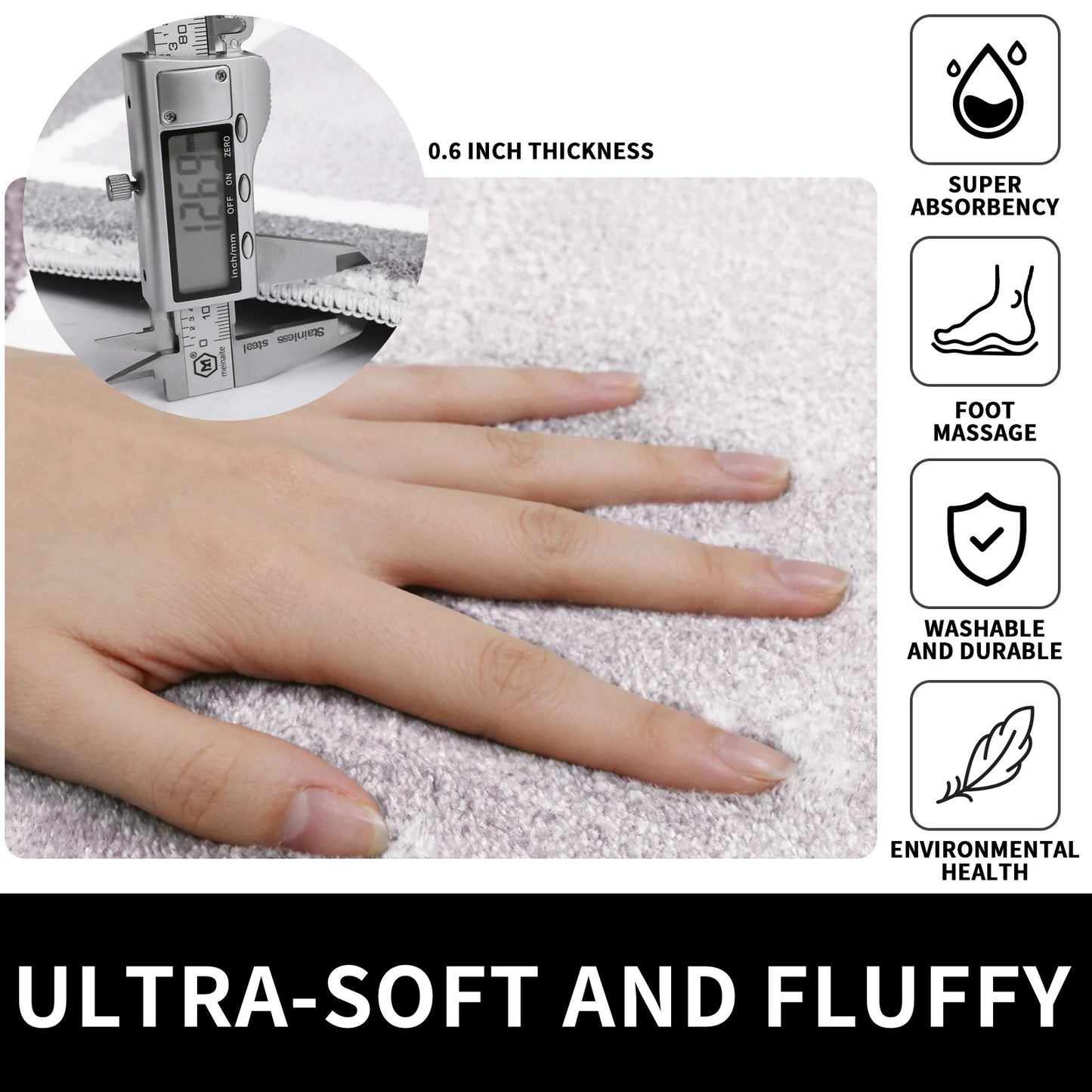 Memory Foam Bath Mat – Non-Slip Super Absorbent Bathroom Rug