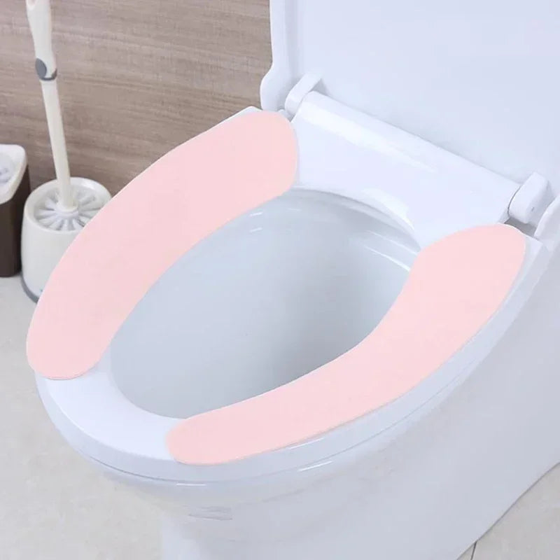 Soft Flannel Toilet Seat Cover Stickers – Washable 1 Pair