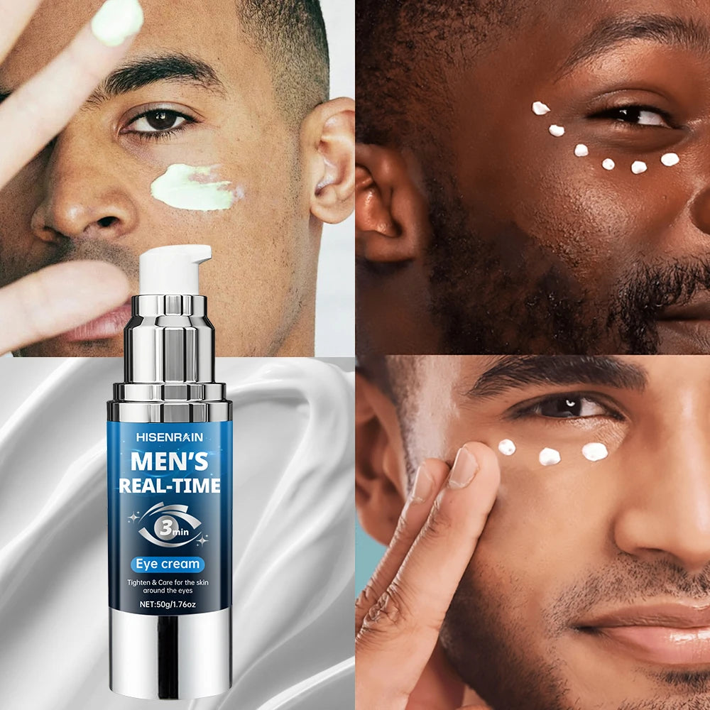 HISENRAIN Men's 3-Second Anti-Aging Eye Cream, Vacuum Pressed Airless Pump Bottle, Dark Circles & Wrinkles Treatment. Peaceful Pleasures Health and Wellness