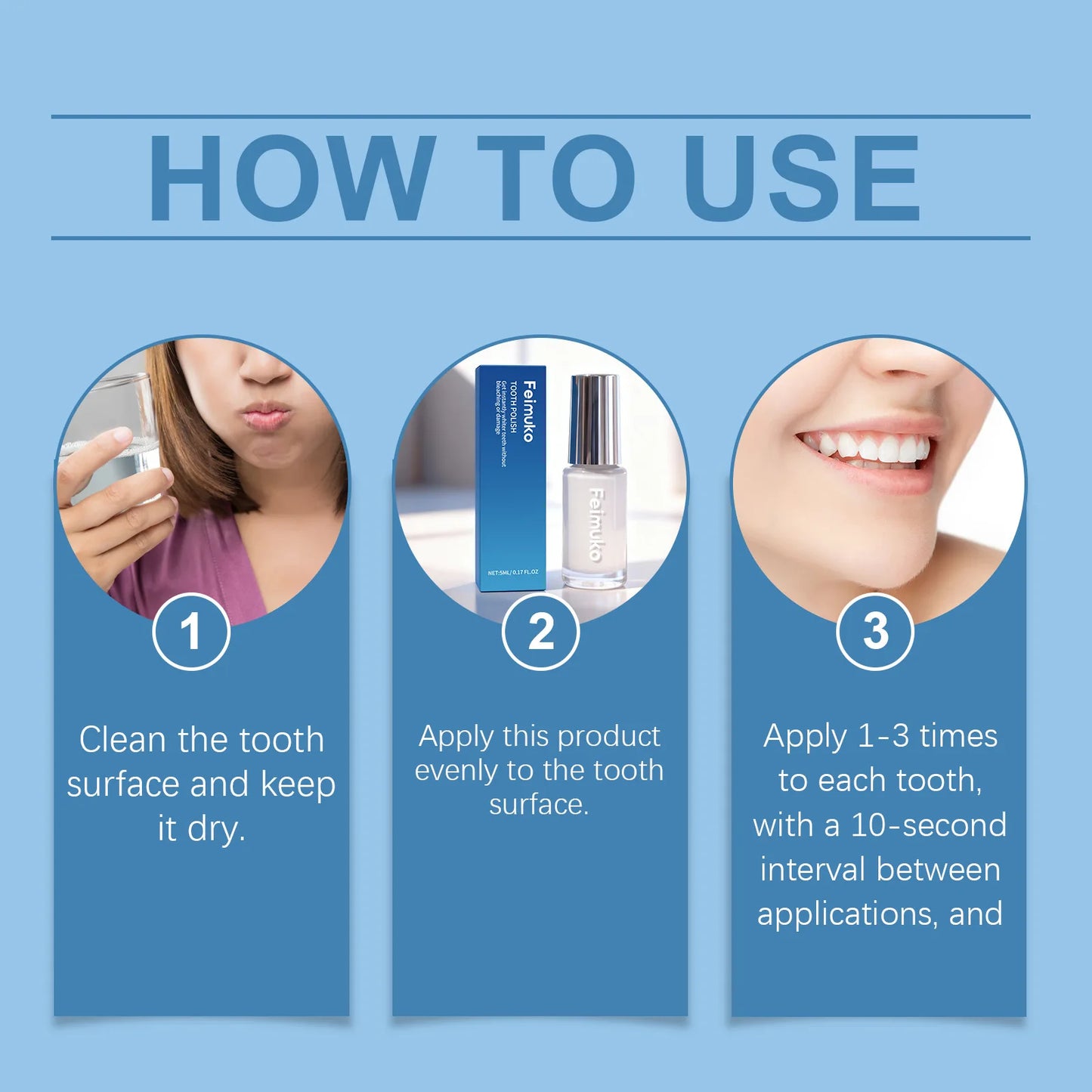FEIMUKO Teeth Whitening Paint – Remove Stains & Bad Breath