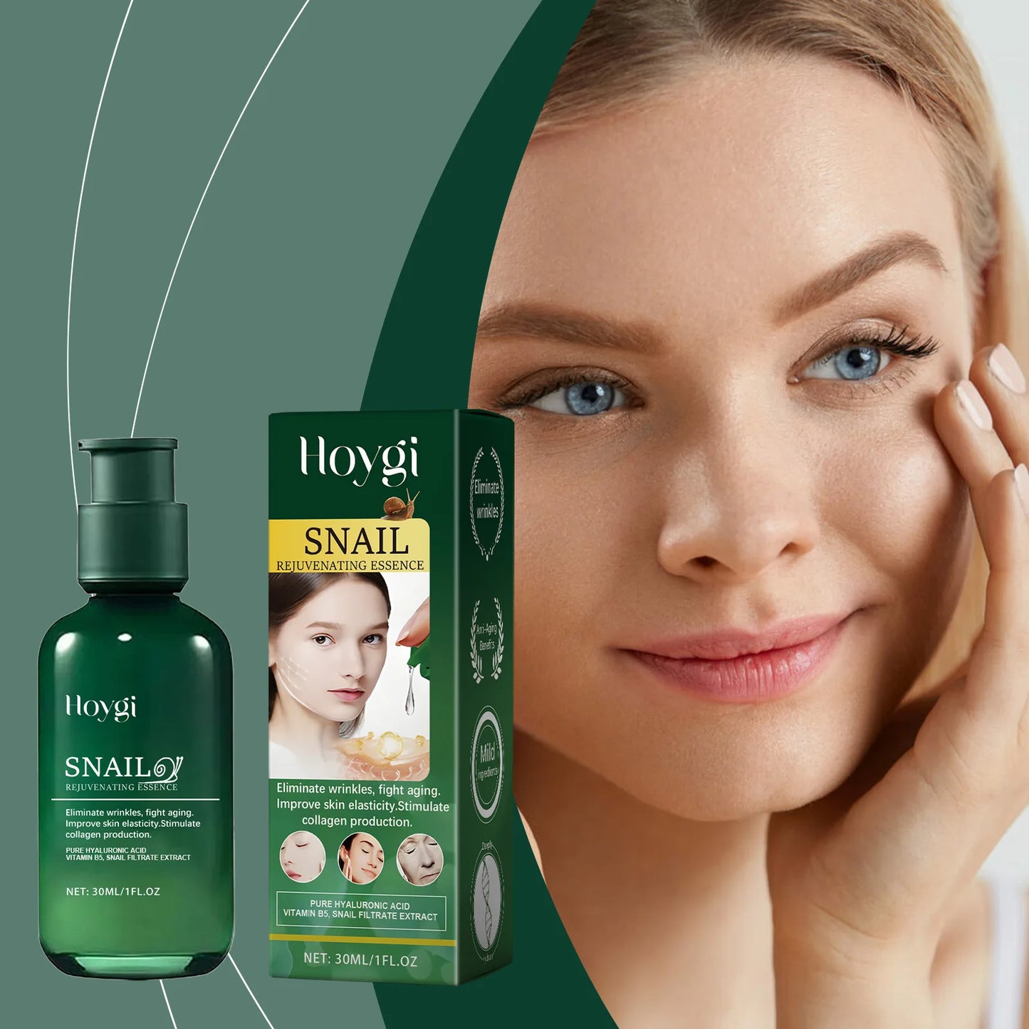 Snail Collagen Serum Moisturizing Shrink Pores Fade Fine Line Repairing Anti-Wrinkle Whitening Vitamin B5 Face Firming Essence Peaceful Pleasures Health and Wellness
