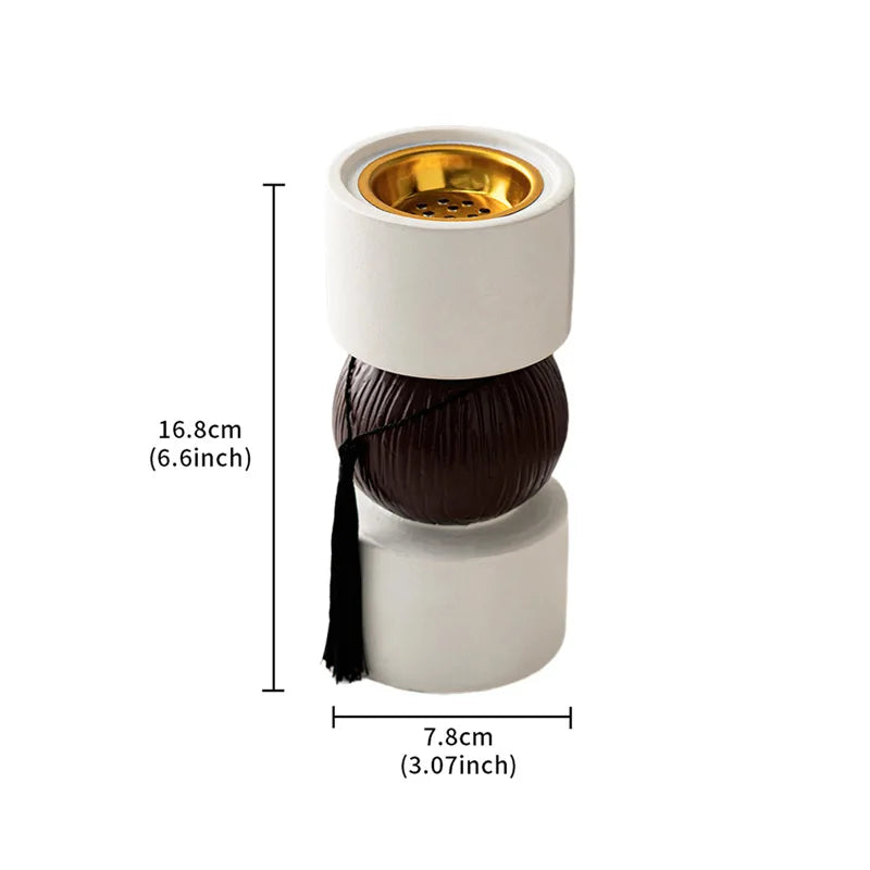 Arabic Resin Incense Burner with Tassel | Boho Home Decor Incense Burner Peaceful Pleasures Health and Wellness WHITE