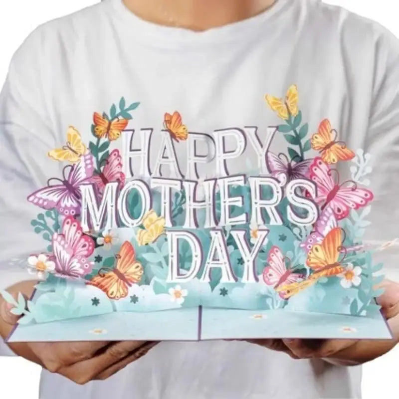 3D Pop-Up Happy Mother's Day Card with Envelope | Eco Paper Greeting Card Peaceful Pleasures Health and Wellness