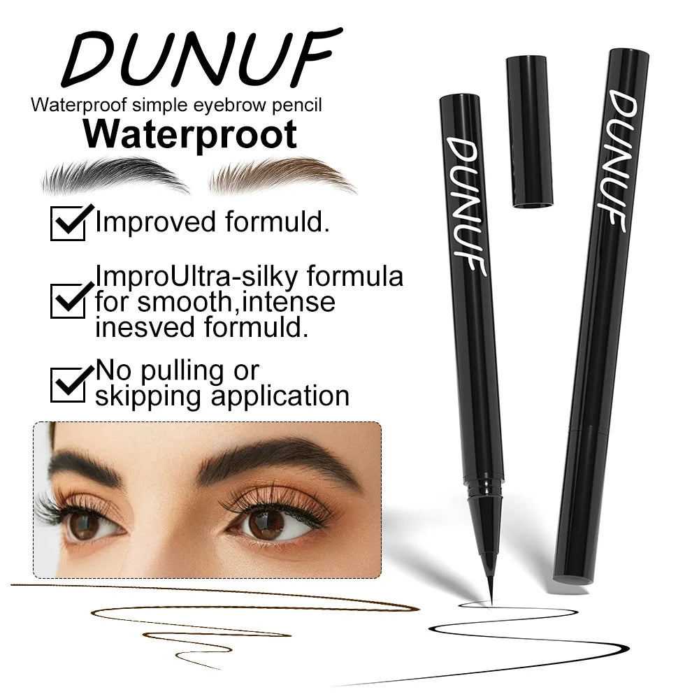 DUNUF Ultra-Fine Waterproof Liquid Eyebrow Pencil – Black & Brown