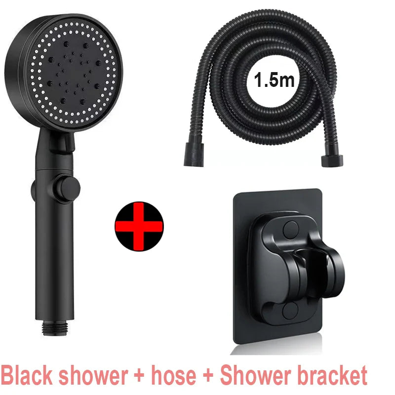 5-Mode Handheld Shower Head | Height-Adjustable Water-Saving