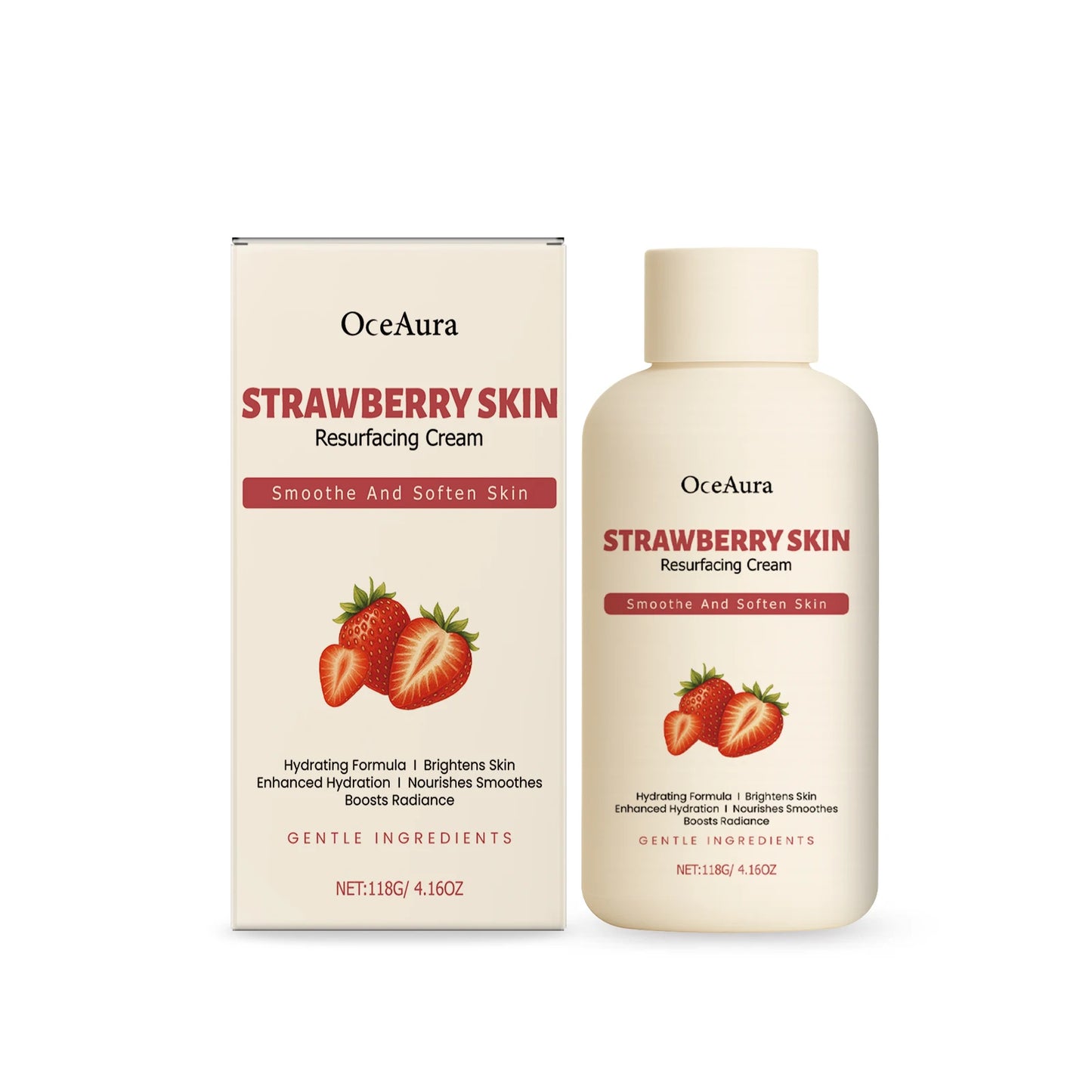 OceAura Strawberry Body Cream 118g – Moisturize & Smooth Skin
