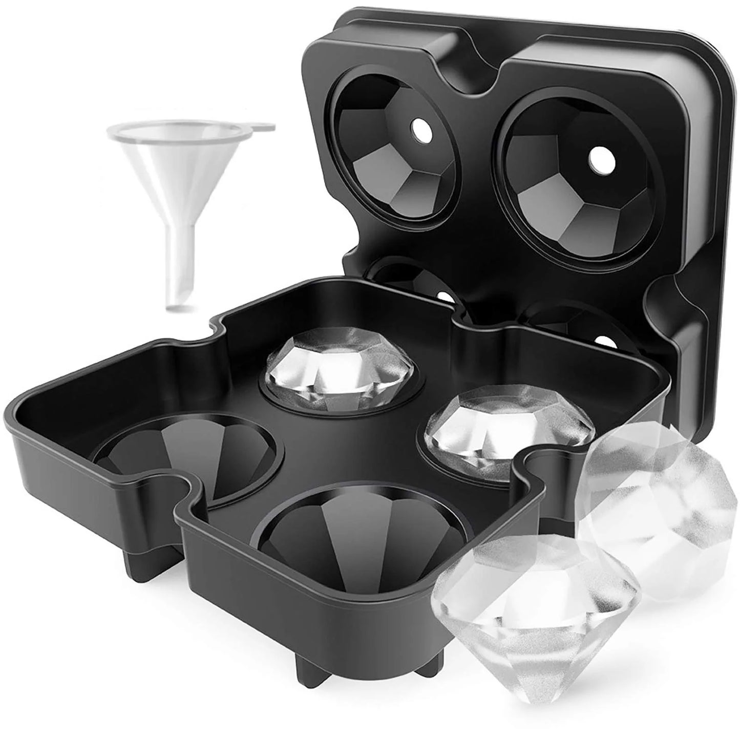 Ice Molds-Silicone Cube Tray With Lid-Easy Fill Release Ice Maker-Great Parties Events Whiskey Beverage Chilling Balls Sphere Peaceful Pleasures Health and Wellness 2005161538D