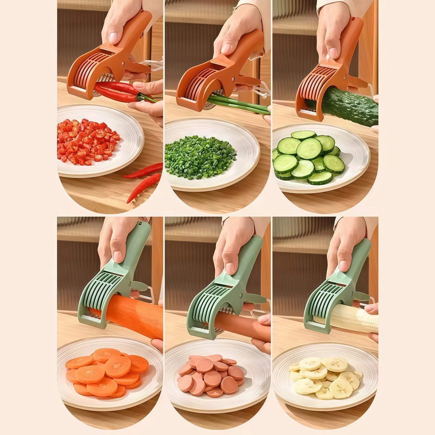 Stainless Steel Vegetable and Fruit Slicer Multi Functional Salad Slicer Kitchen Accessories Kitchen Tools Peaceful Pleasures Health and Wellness