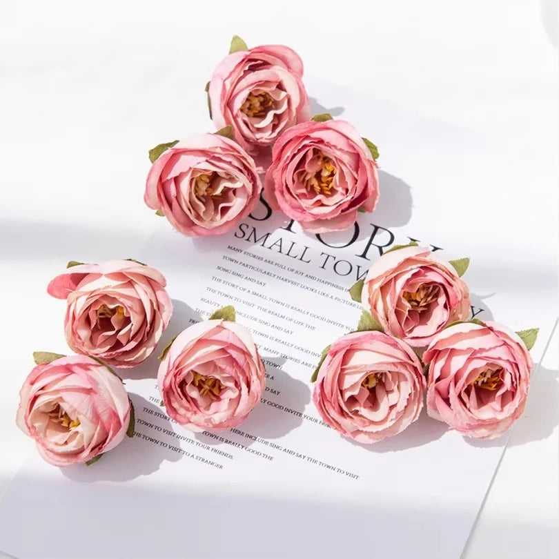 Artificial Silk Rose Flower Heads 15/30pcs – Wedding & Decor