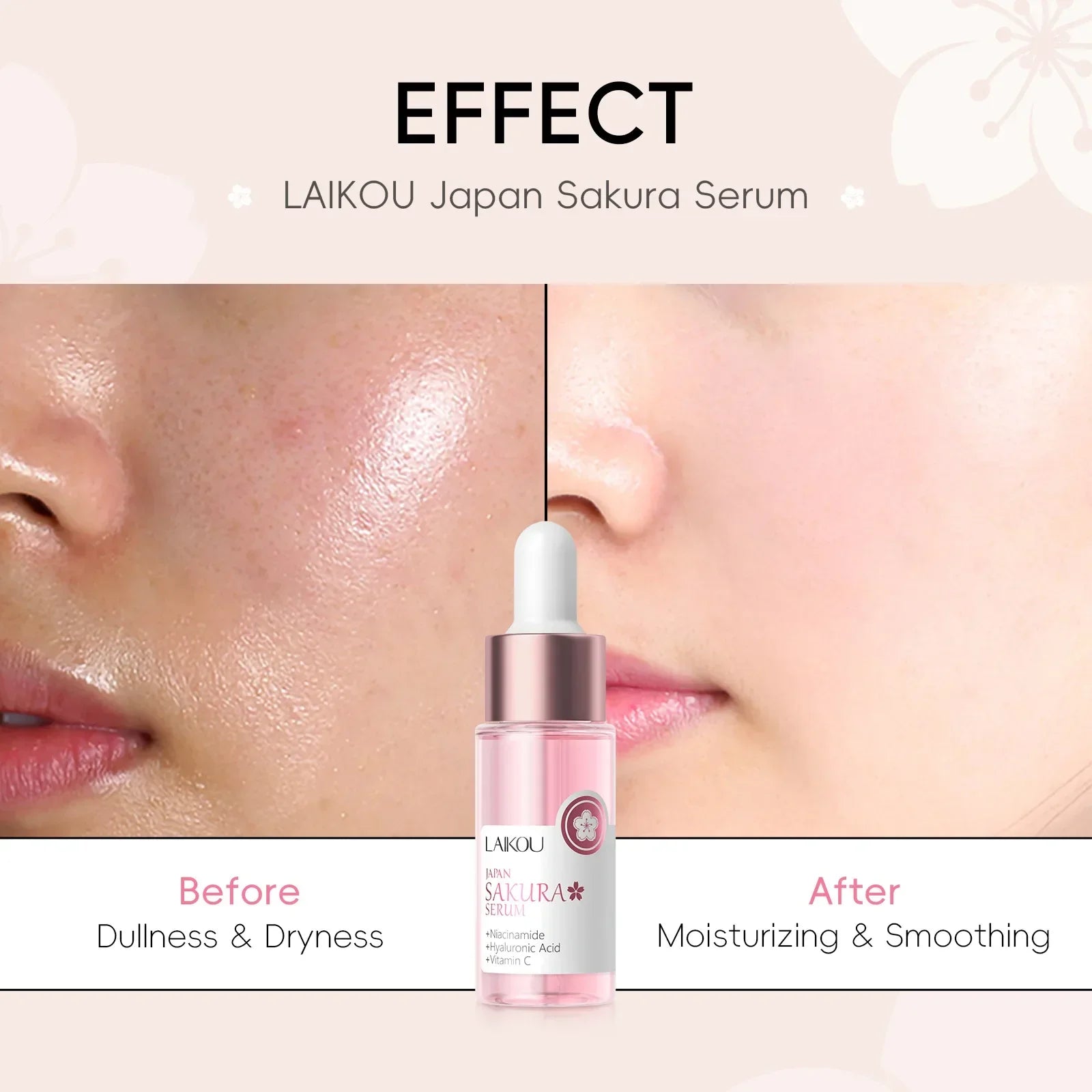 LAIKOU Sakura Face Serum Wrinkle Essence Brightening Essence Shrink Pores Moisturizing Skin Care 17ml or 30ml Peaceful Pleasures Health and Wellness