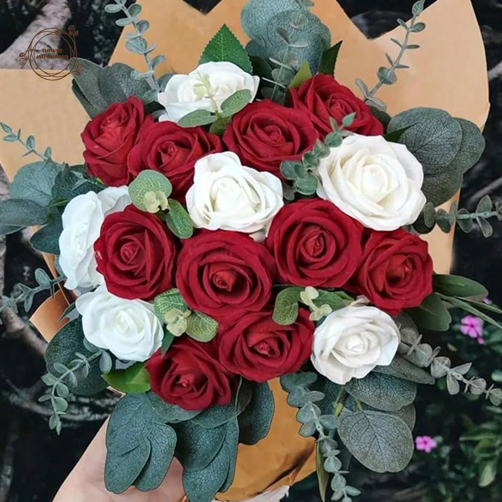 30pcs Artificial Eucalyptus Stems with Berries | Faux Greenery