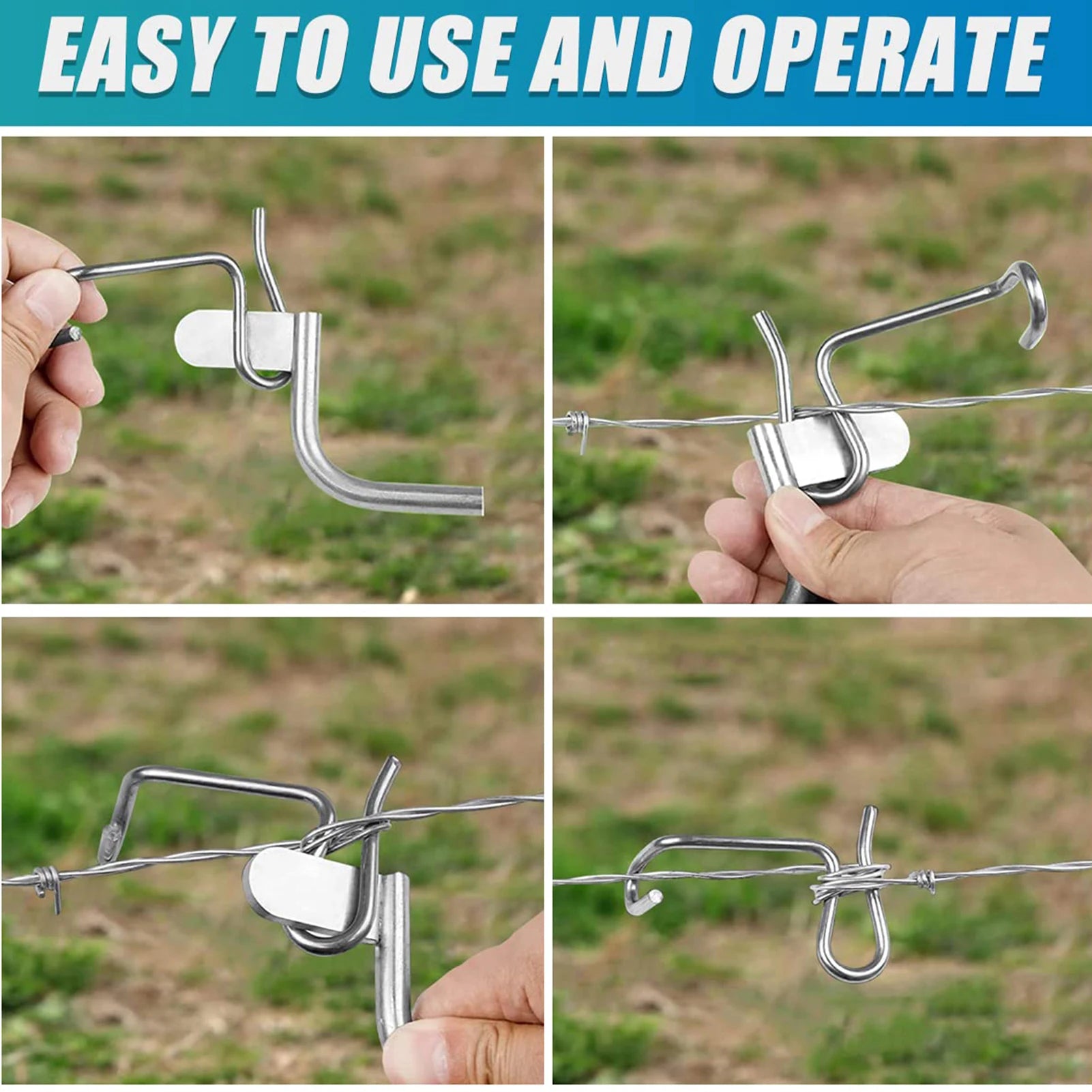 20 Pcs Barb Fence Wire Tensioner with Fast Tightening Metal Fence Post for Vegetable Gardens Flower Beds Lawns Peaceful Pleasures Health and Wellness