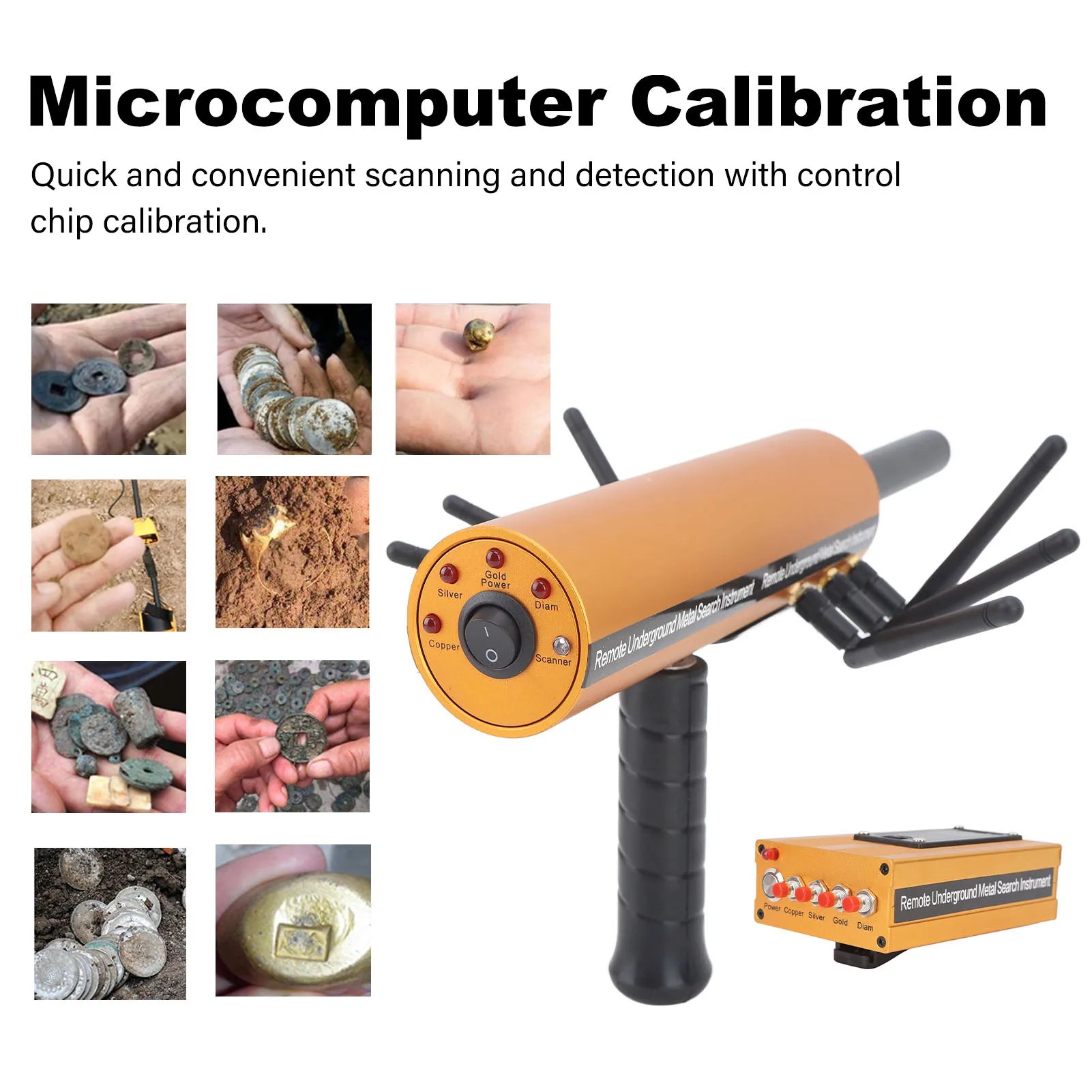 Metal Detector AKS Metal Detector Metal Pinpointer 30m Depth 1200m Range 6 Antenna Accurate Finding Gold Detector Gold Locator Peaceful Pleasures Health and Wellness