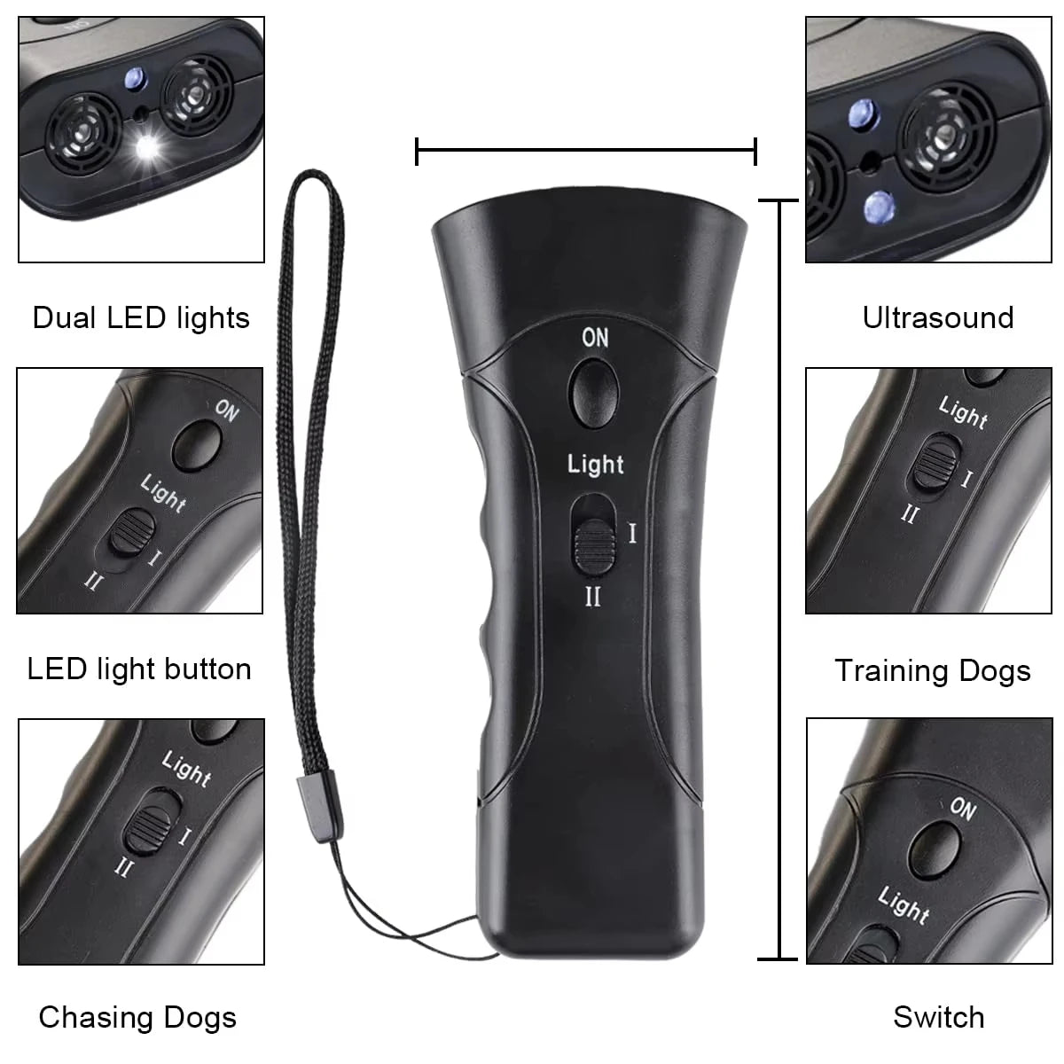 1Pcs Ultrasonic Dog Barking Deterrent Trainer with LED Light for Pet Training Peaceful Pleasures Health and Wellness