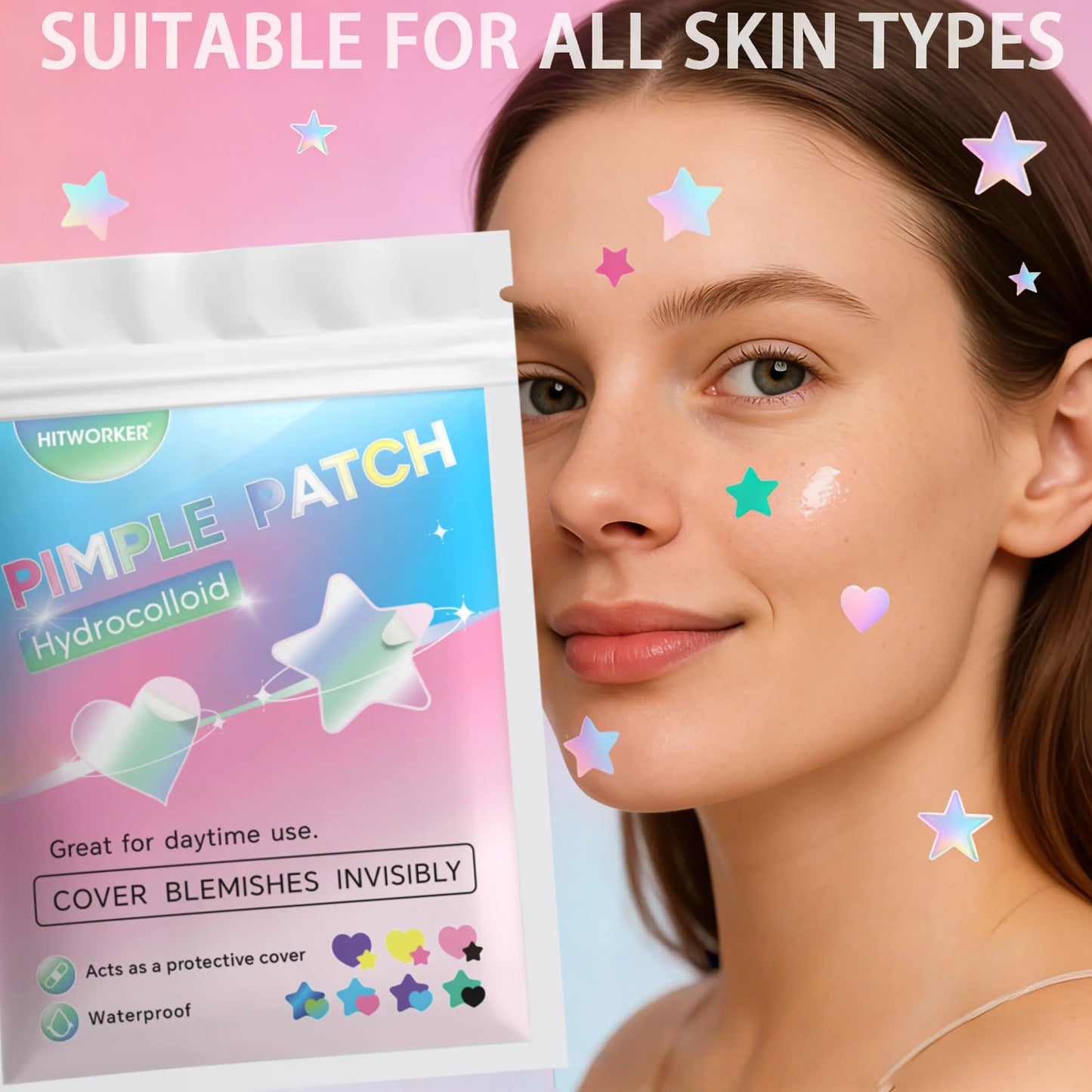 Star & Heart Hydrocolloid Pimple Patches – 252 or 1008 Pcs