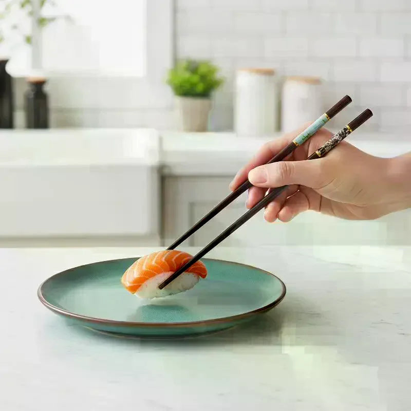 Natural Bamboo Chopsticks Set – Reusable Non-Slip | 5 Pairs