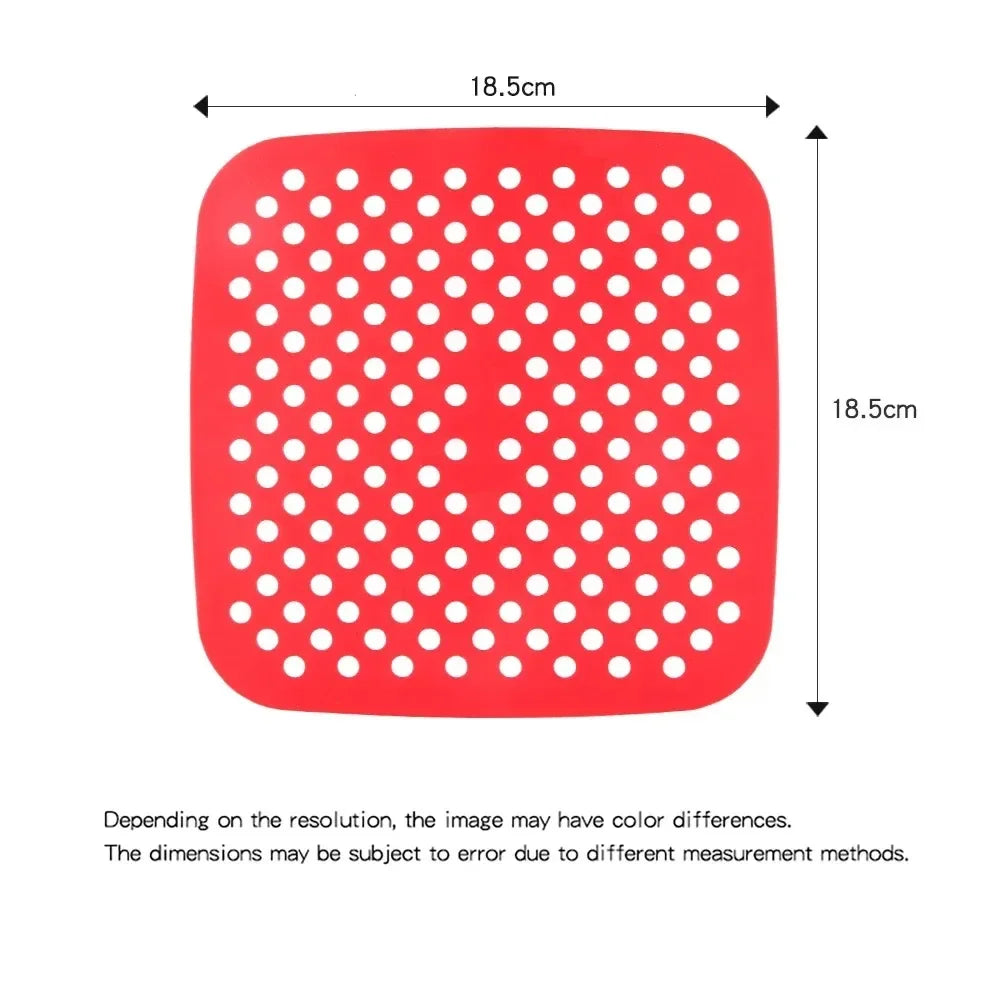 Baking Tray Reposteria Air Fryer Stanles Cup Kitchen Utensils Pan Tool Accessories Pastry Silicone Pad Kitchenware Non-stick Bar Peaceful Pleasures Health and Wellness B-Red-18.5cm