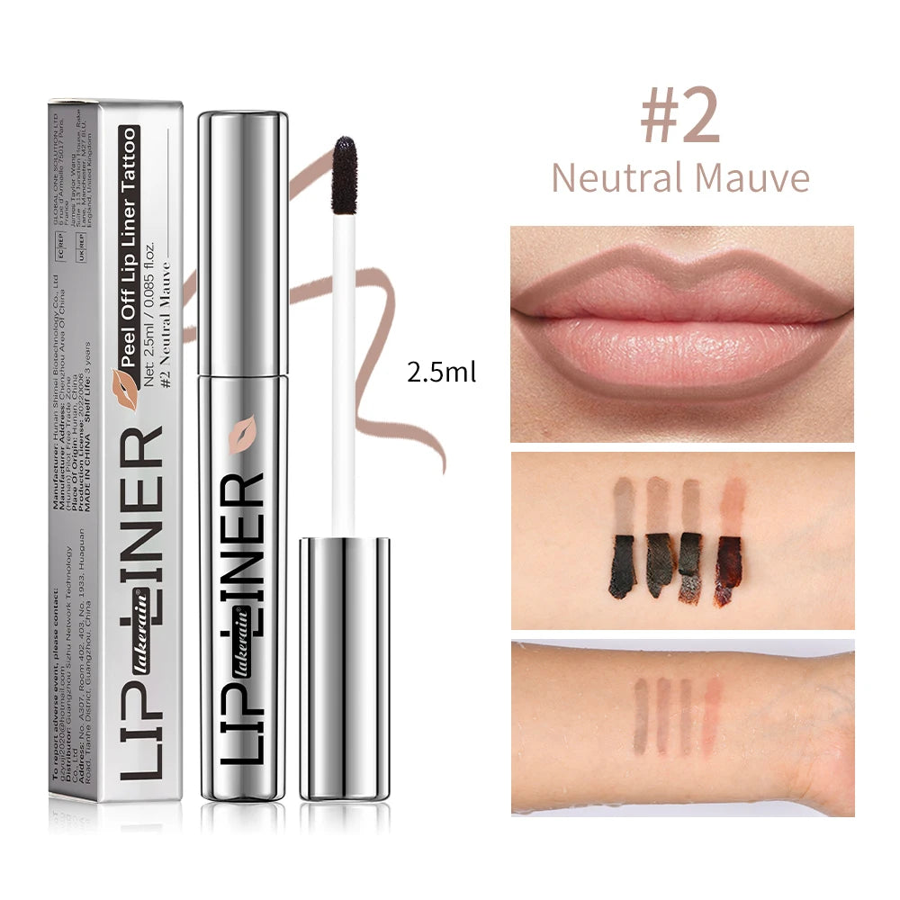 Lipliner Peel Off Lip Liner Stain Peel Off Lip Liner Tattoo Waterproof Matte Long-Lasting Brown Nude Lip Color Cosmetics Makeup Peaceful Pleasures Health and Wellness 2