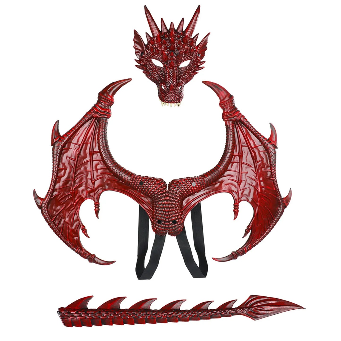 Dragon Costume Set – Mask, Wings & Tail | Kids & Adults