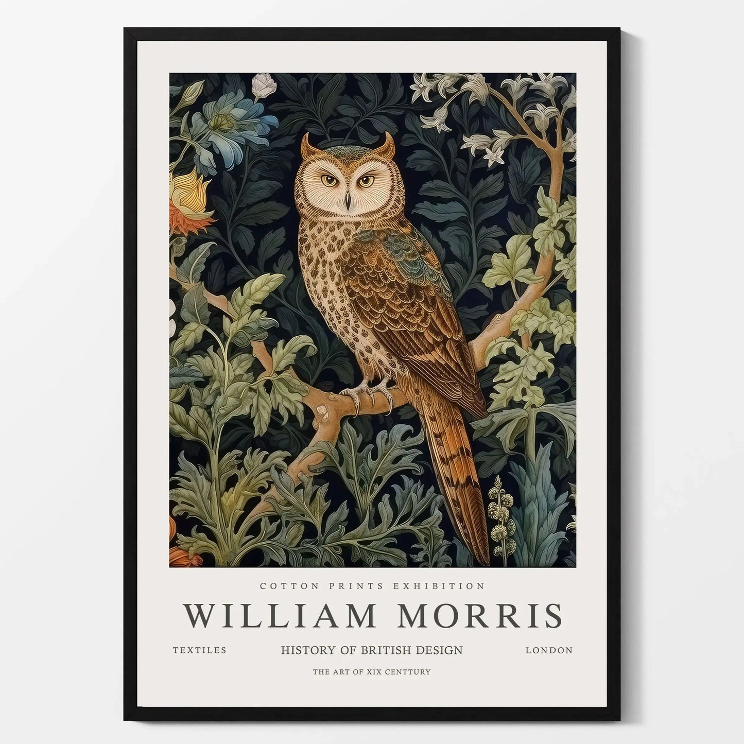 William Morris Canvas Wall Art – Fox Owl Peacock Botanical Print