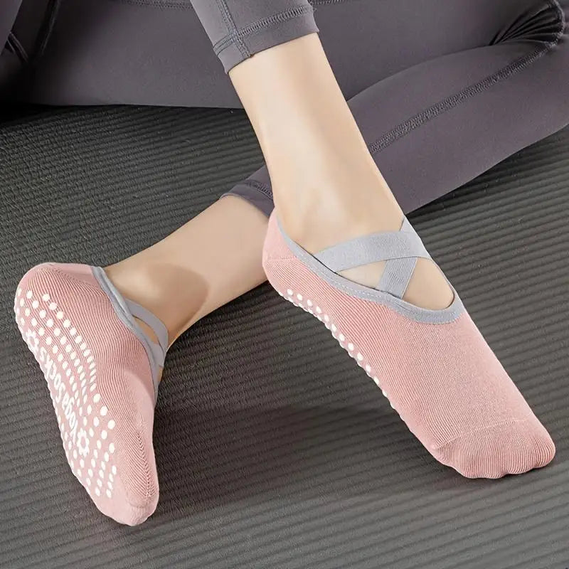 Women's Non-Slip Yoga Socks with Silicone Grips | 1-6 Pairs
