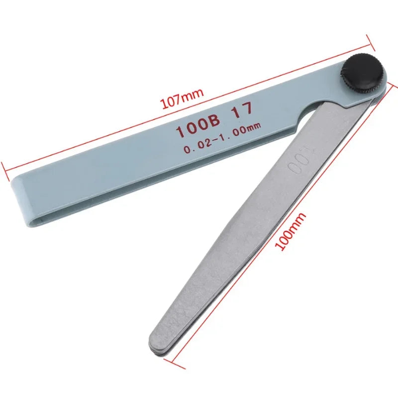 Professional 17 Blades Feeler Gauge Metric Gap Filler Feeler Gauge 0.02 To 1mm Gage Measurment Tool For Engine Valve Adjustment Peaceful Pleasures Health and Wellness