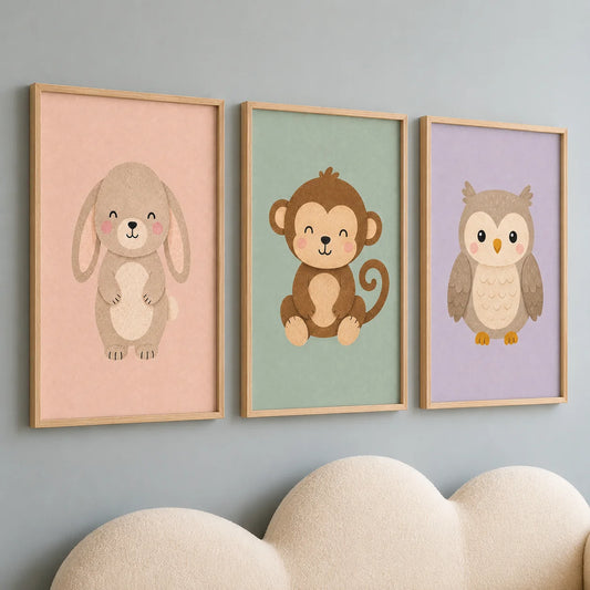 Nursery Animal Wall Art Cute Wildlife Canvas Painting Nordic Poster Print For Kids Bedroom Wall Decor Peaceful Pleasures Health and Wellness