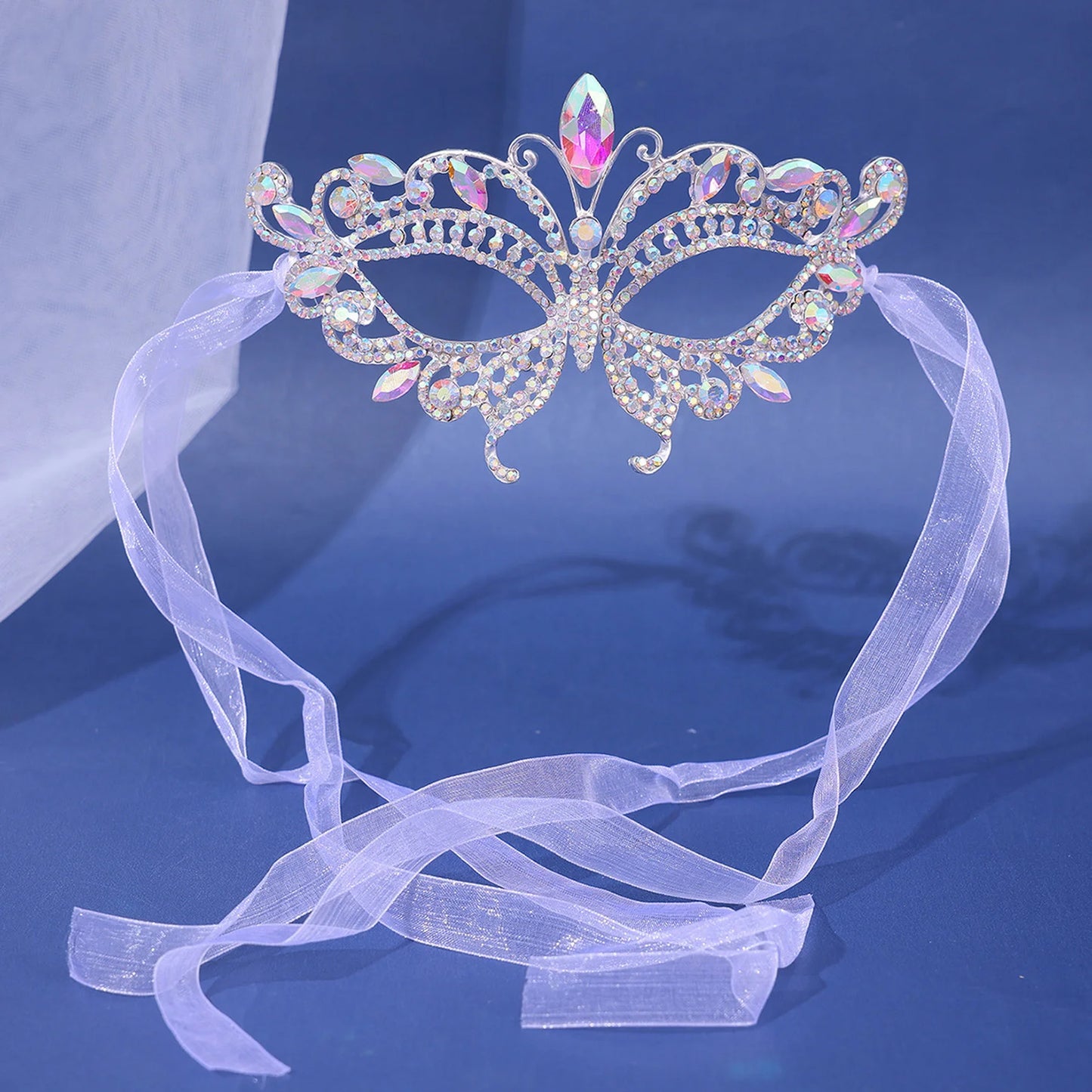 Women Crystal Masquerade Mask Rhinestone Fancy Mask Evening Party Mask for Masquerade Ball Banquet Cosplay Peaceful Pleasures Health and Wellness 10