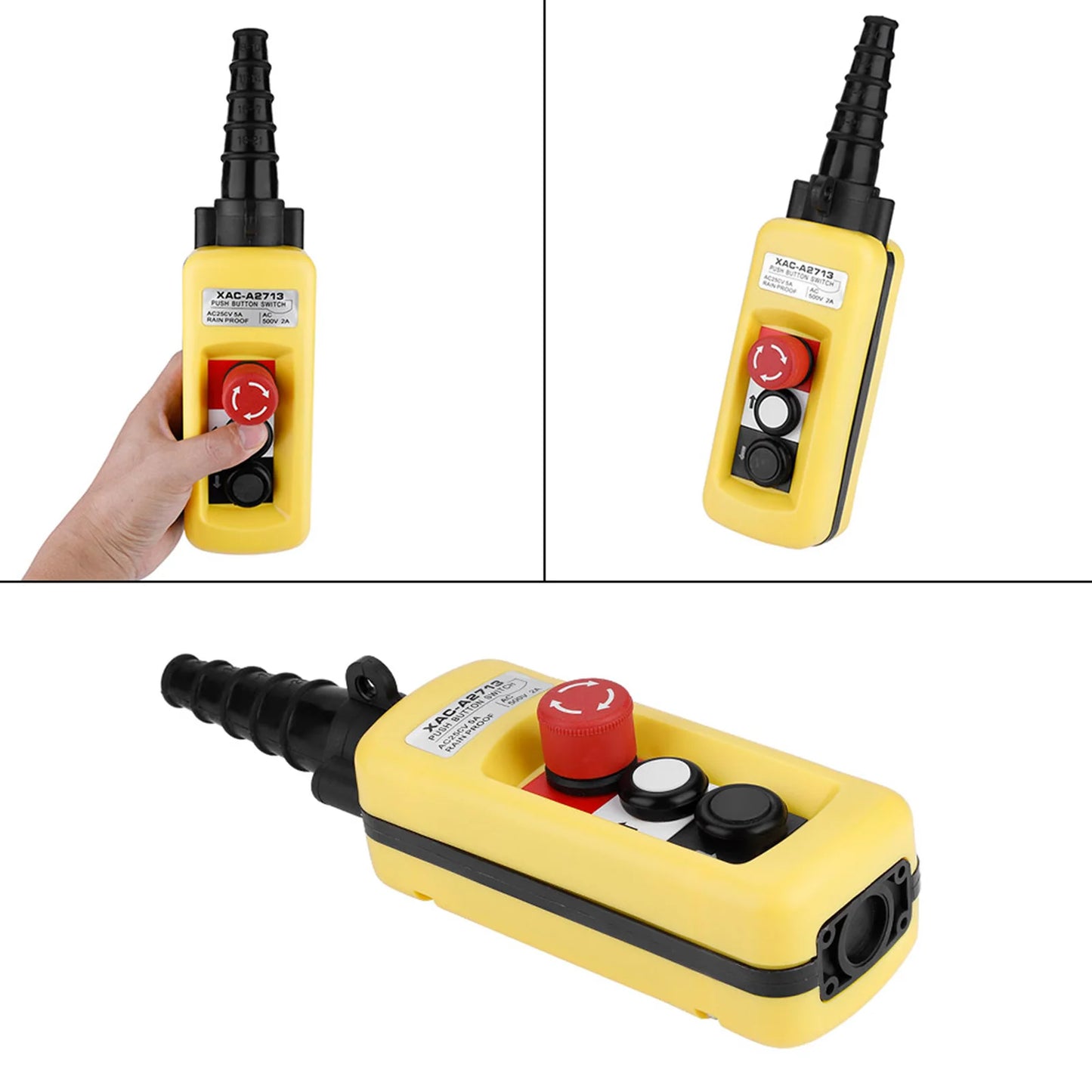 Crane Chain Hoist Push Button Switch Lifting Pendant Controller with Emergency Stop Hoist Controller Hoist Control System Peaceful Pleasures Health and Wellness