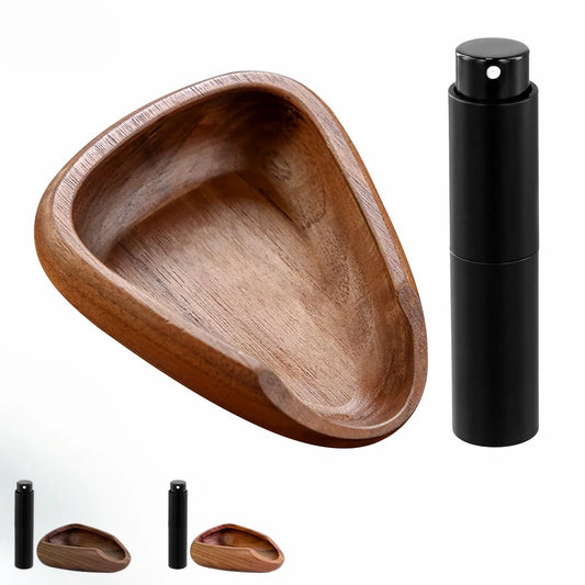 Wooden Coffee Bean Tray with Sleek Black Sprayer, Wood Dish for Coffee Beans, Perfect for Coffee Enthusiasts and Baristas Peaceful Pleasures Health and Wellness