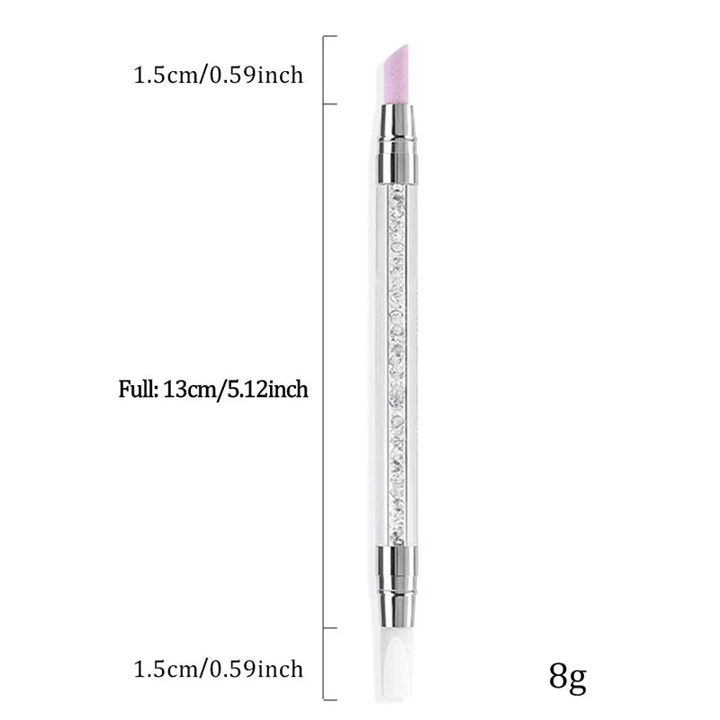 1 Pcs Double-Ended Multi-Functional Silicone Nail Pen with Quartz Cuticle Stick Dead Skin Remover Nail Polish Remover for Nail A Peaceful Pleasures Health and Wellness one size
